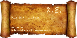 Király Eliza névjegykártya